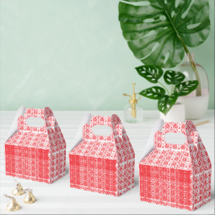 Rote und rosa Blumengrafiken mit Geranien Geschenkschachtel