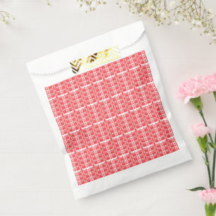 Rote und rosa Blumengrafiken mit Geranien Geschenktütchen