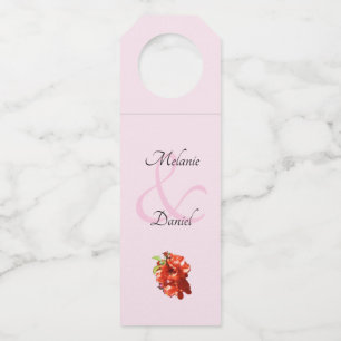 Rote und rosa Blumenzwiebeln Flaschenanhänger