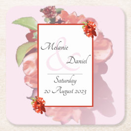 Rote und rosa Blumenzwiebeln Rechteckiger Pappuntersetzer