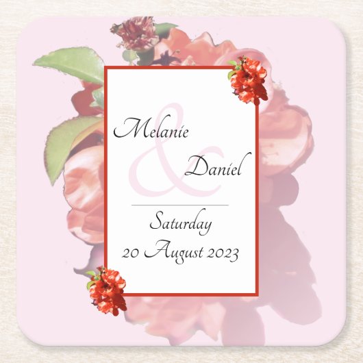 Rote und rosa Blumenzwiebeln Rechteckiger Pappuntersetzer (Vorderseite)