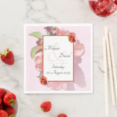 Rote und rosa Blumenzwiebeln Serviette (Beispiel)