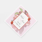 Rote und rosa Blumenzwiebeln Serviette (Ecke)