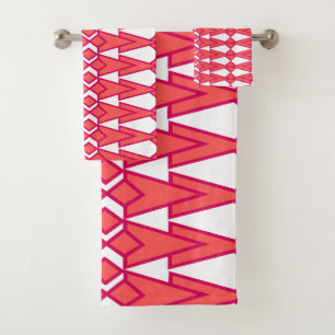 Rote und rosa Bowties Badhandtuch Set