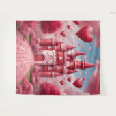 Rote und rosa Burg Hintergrund Wandteppich (Vorderseite (Horizontal))