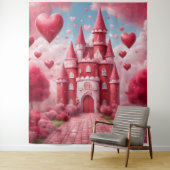 Rote und rosa Burg Hintergrund Wandteppich (Beispiel)