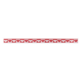 Rote und rosa Checkerboard Herz Ribbon Satinband