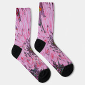 Rote und rosa Dahlienblüte Socken (Rechts)