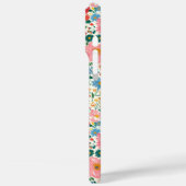 Rote und rosa Ditsy-Blumen monogrammiert Case-Mate iPhone Hülle (Rückseite / Links)