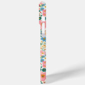 Rote und rosa Ditsy-Blumen monogrammiert Case-Mate iPhone Hülle (Rückseite / Links)