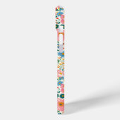 Rote und rosa Ditsy-Blumen monogrammiert Case-Mate iPhone Hülle (Rückseite / Links)