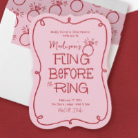 Rote und rosa Doodle-Zeichnung vor dem Ring