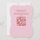 Rote und rosa Doodle-Zeichnung vor dem Ring Einladung (Rückseite)