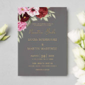 Rote und rosa Floral Nuestra Boda Einladung