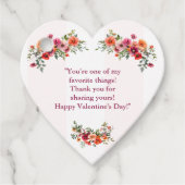 Rote und rosa Floral Valentine Geschenkanhänger (Vorderseite)