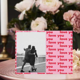 Rote und rosa Fotos | Happy Valentines Day Pos Postkarte