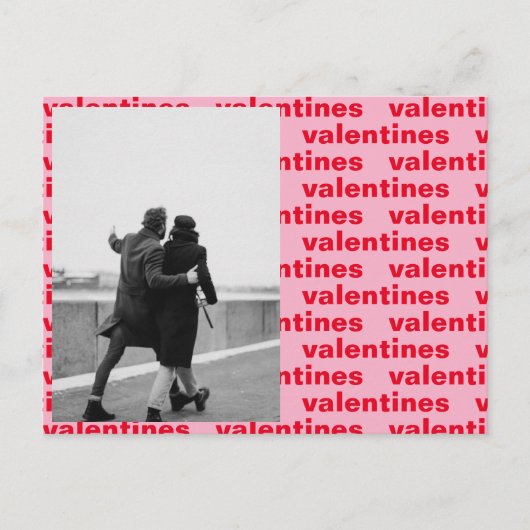 Rote und rosa Fotos | Happy Valentines Day Pos Postkarte (Vorderseite)