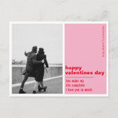 Rote und rosa Fotos | Happy Valentines Day Postkarte (Vorderseite)