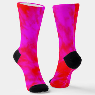 Rote und rosa Gefärbte Krawatte, Crew Socken