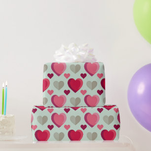 Rote und rosa gemischte Herzen Valentinstag-Gesche Geschenkpapier