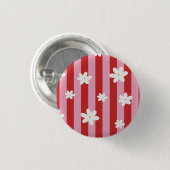 Rote und rosa gestreifte Blume Button (Vorne & Hinten)