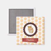 Rote und rosa Girls Hamster Magnet (Vorderseite/Rückseite)