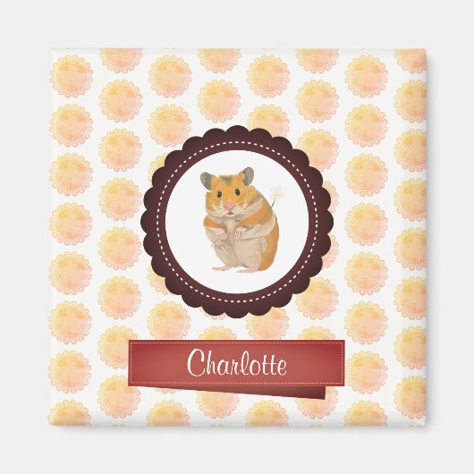 Rote und rosa Girls Hamster Magnet (Vorne)