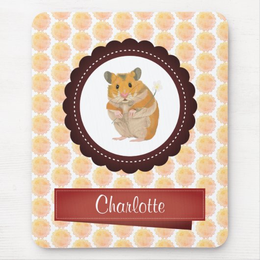 Rote und rosa Girls Hamster Mousepad (Vorne)