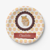 Rote und rosa Girls Hamster Pappteller (Vorderseite)