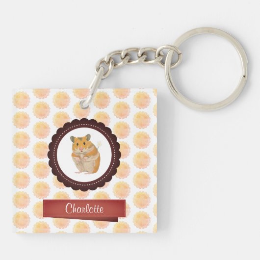 Rote und rosa Girls Hamster Schlüsselanhänger (Rückseite)