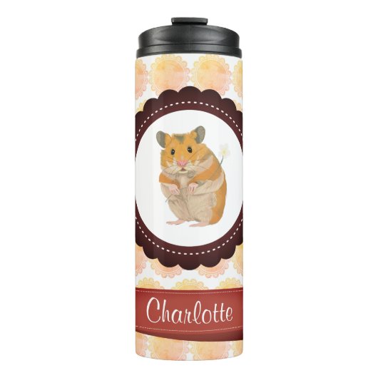 Rote und rosa Girls Hamster Thermosbecher (Vorderseite)