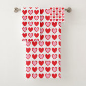 Rote und rosa Herzen Badhandtuch Set (Insitu)