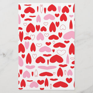 Rote und rosa Herzen Briefpapier