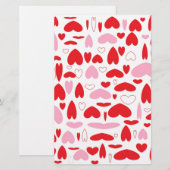 Rote und rosa Herzen Briefpapier (Vorne/Hinten)