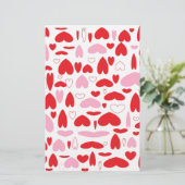 Rote und rosa Herzen Briefpapier (Stehend Vorderseite)