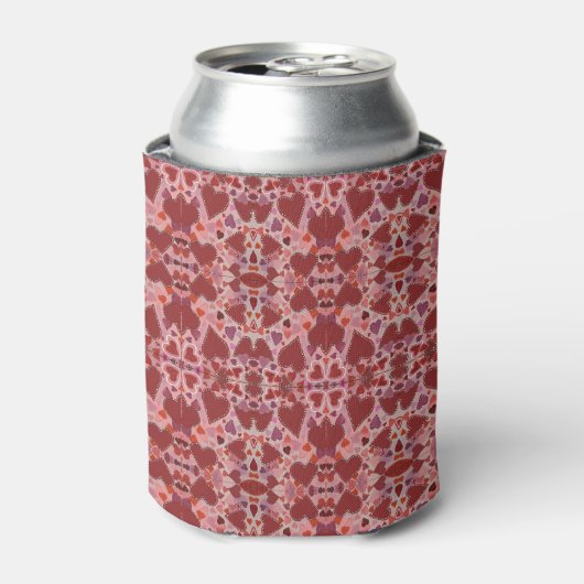 Rote und rosa Herzen Dosenkühler (Kanne Vorderseite)