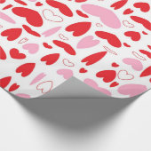 Rote und rosa Herzen Geschenkpapier (Ecke)