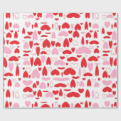 Rote und rosa Herzen Geschenkpapier (Flach)