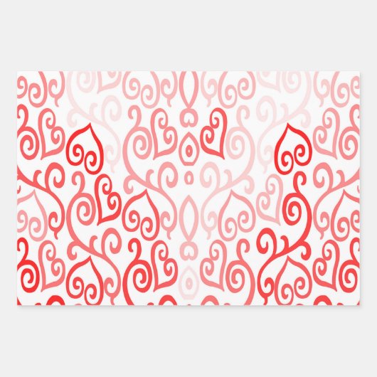 Rote und rosa Herzen Geschenkpapier Set (Vorderseite 3)