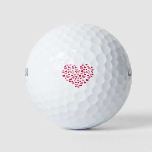 Rote und rosa Herzen Golfball (Vorderseite)
