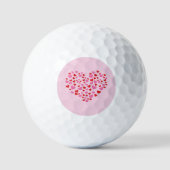 Rote und rosa Herzen Golfball (Vorderseite)