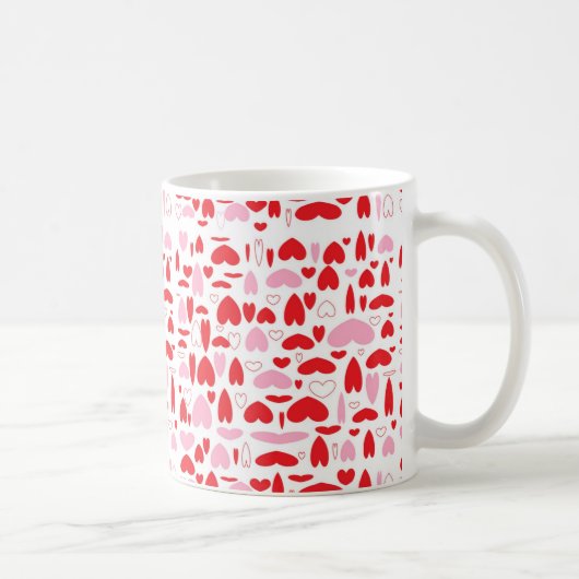 Rote und rosa Herzen Kaffeetasse (Rechts)