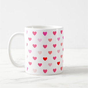 Rote und rosa Herzen Kaffeetasse