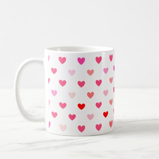 Rote und rosa Herzen Kaffeetasse (Links)
