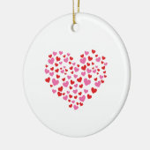Rote und rosa Herzen Keramik Ornament (Links)