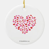 Rote und rosa Herzen Keramik Ornament (Hinten)