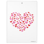 Rote und rosa Herzen Klemmbrett (Rückseite)