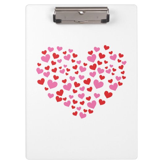 Rote und rosa Herzen Klemmbrett (Vorderseite)
