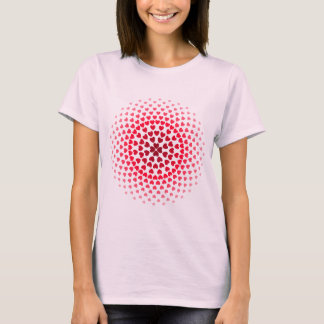 Rote und rosa Herzen Mandala T-Shirt
