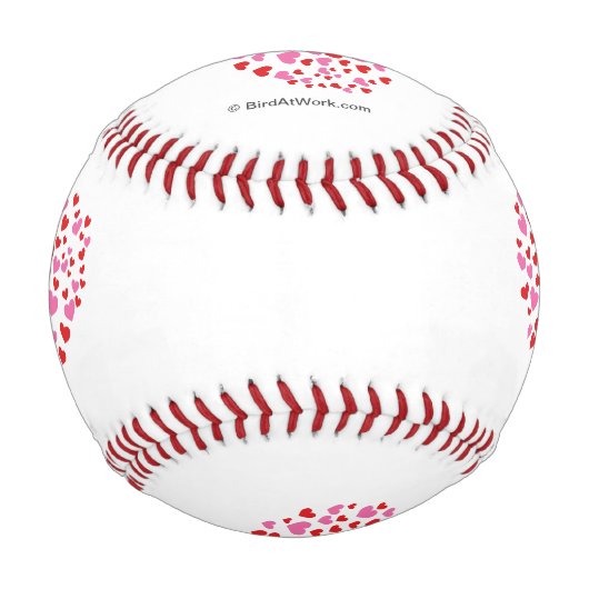 Rote und rosa Herzen | Name hinzufügen Baseball (Rückseite)